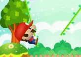 Mario saltando en la jungla